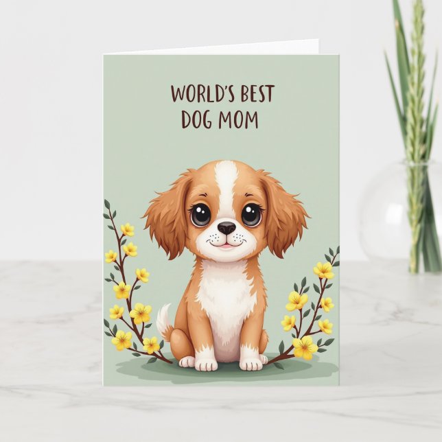 Puppy Worlds Best Dog Mom Card (Front)