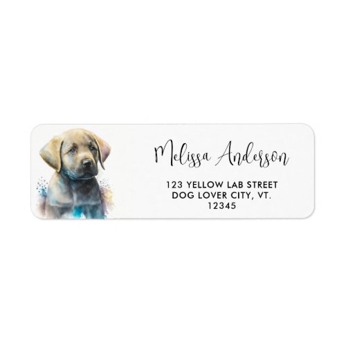 Puppy Yellow Labrador Retriever Dog Return Address Label