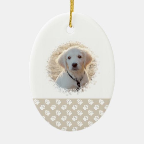 Puppys 1st Christmas Custom Pet Photo Template Ceramic Ornament