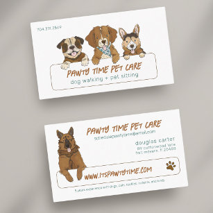 Puppys Dog Walker Pet Services Business Card