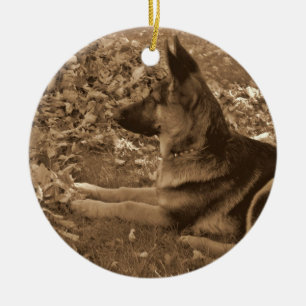 Puppy's First Christmas Ceramic Ornament