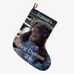 Puppy's First Christmas Large Christmas Stocking