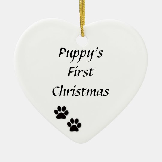 "Puppy's First Christmas" Ornament | Zazzle.com
