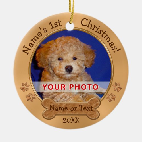 Puppys First Christmas Ornaments 2 PHOTOS TEXT