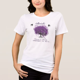 Puprle Heart Leaf Tree Wedding T-Shirts
