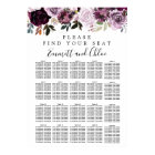 Puprle Pink Floral 20-Table Wedding Seating Chart