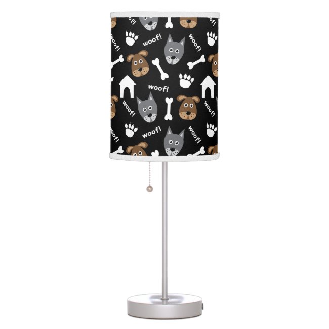 Pups, Bones and Doghouses Design Table Lamp
