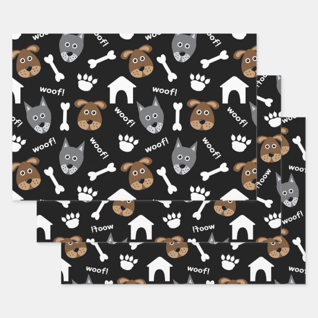 Pups, Bones and Dogs Wrapping Paper Sets