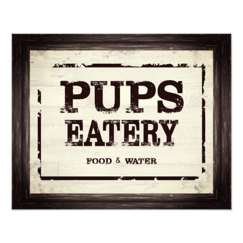 Pups Eatery Dog Food Water Satin Print