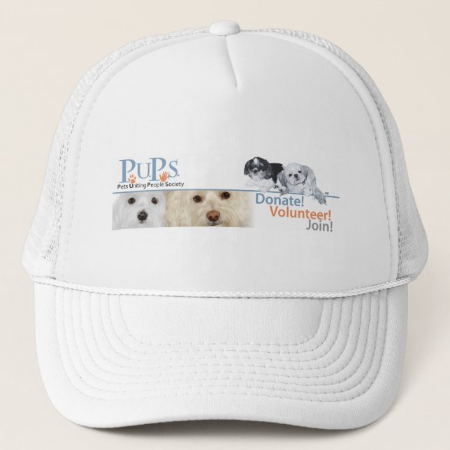 PUPs Logo Merchandise with Shih Tzu Trucker Hat (Front)