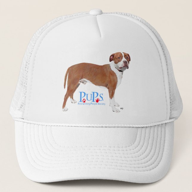 PUPs Rescued Pit Bull Trucker Hat (Front)