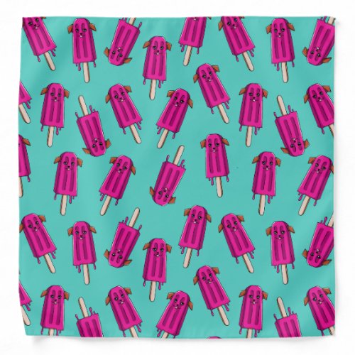 Pupsicle Funny Dog Pun Pattern Bandana