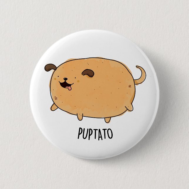 Puptato Funny Puppy Potato Pun  Button (Front)