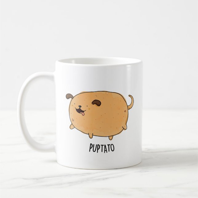 Puptato Funny Puppy Potato Pun  Coffee Mug (Left)