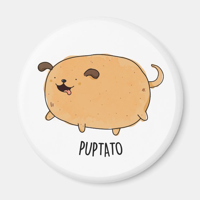 Puptato Funny Puppy Potato Pun  Magnet (Front)
