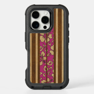 Pupukea Vintage Hawaiian Faux Wood Surfboard iPhone 16 Pro Case