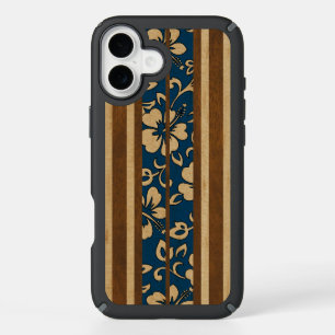 Pupukea Vintage Hawaiian Faux Wood Surfboard iPhone 16 Plus Case