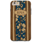 Pupukea Vintage Hawaiian Monogram Faux Wood Surf