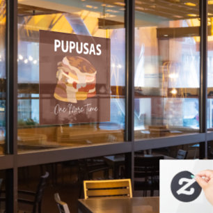 Pupusas El Salvadorian Bread Pupusas Restaurant  Window Cling