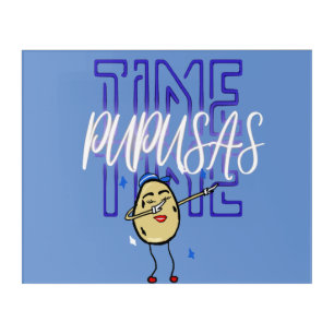 Pupusas Time Cartoon Dabbing El Salvador Foodie Acrylic Print