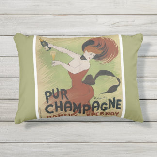 PUR CHAMPAGNE VINTAGE POSTER ART PRINT OUTDOOR PILLOW