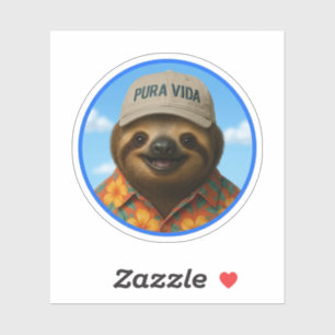 Pura Vida AI Sloth Sticker