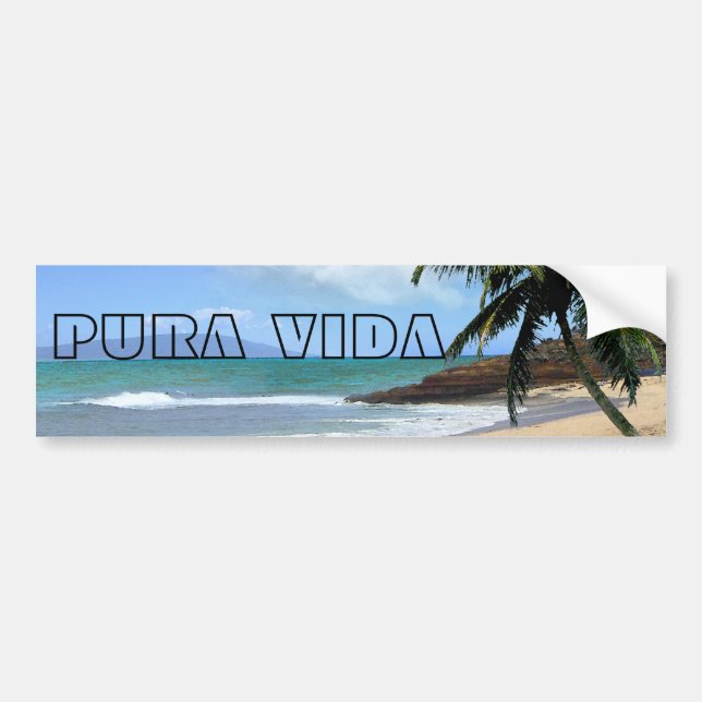 Pura Vida Bumper Sticker (Front)