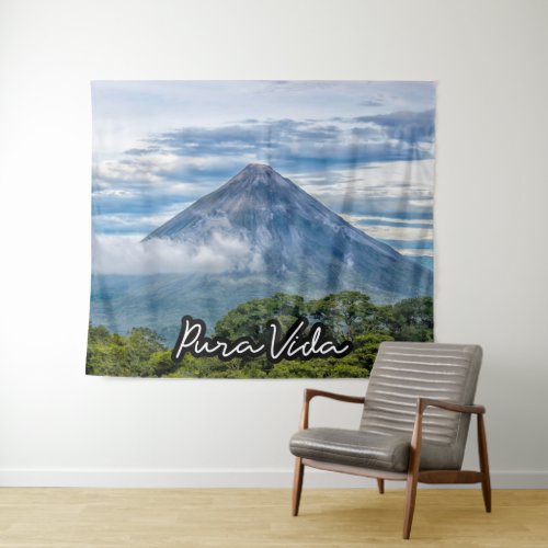 Pura Vida Costa Rica Arenal Volcano Tapestry