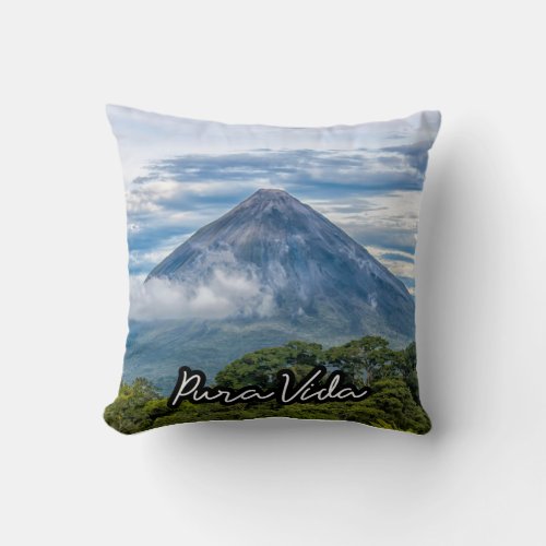 Pura Vida Costa Rica Arenal Volcano Throw Pillow