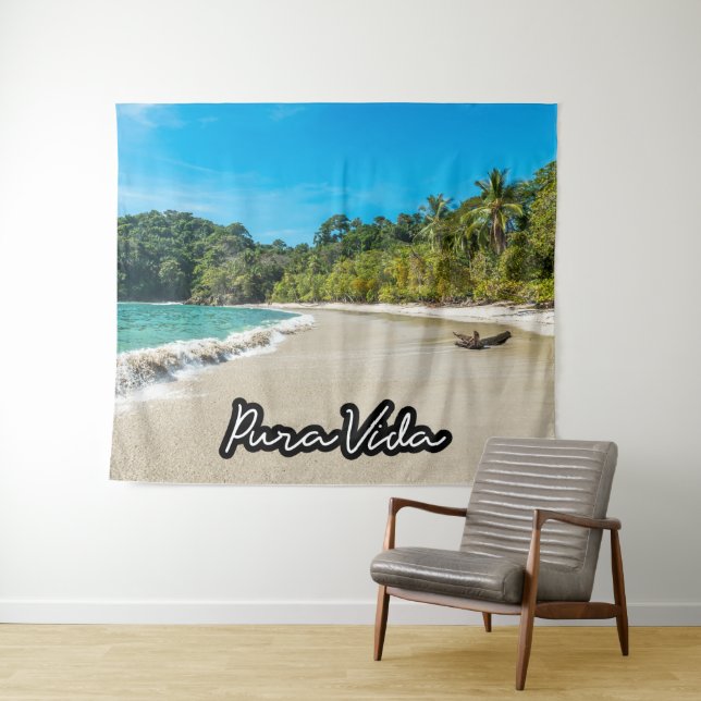 Pura Vida Costa Rica Beach Tapestry (In Situ (Horizontal))