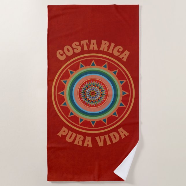 Pura Vida Costa Rica Beach Towel (Front)