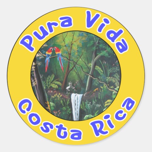 Pura Vida Costa Rica Classic Round Sticker