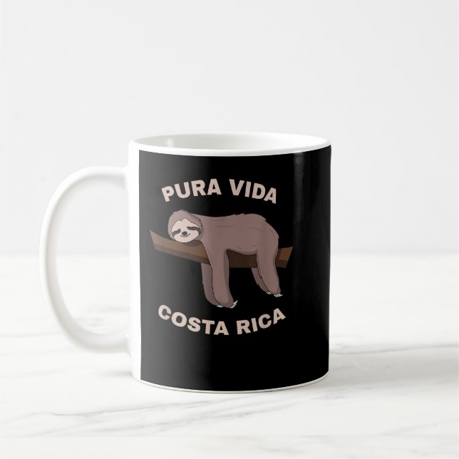 Pura Vida Costa Rica - Cool Costa Rica Sloth  Coffee Mug (Left)