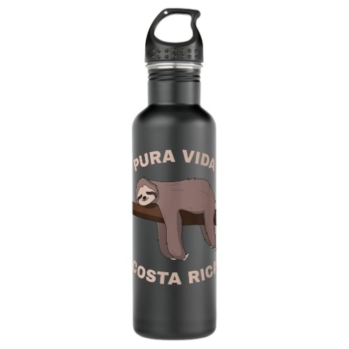 Pura Vida Costa Rica _ Cool Costa Rica Sloth  Stainless Steel Water Bottle