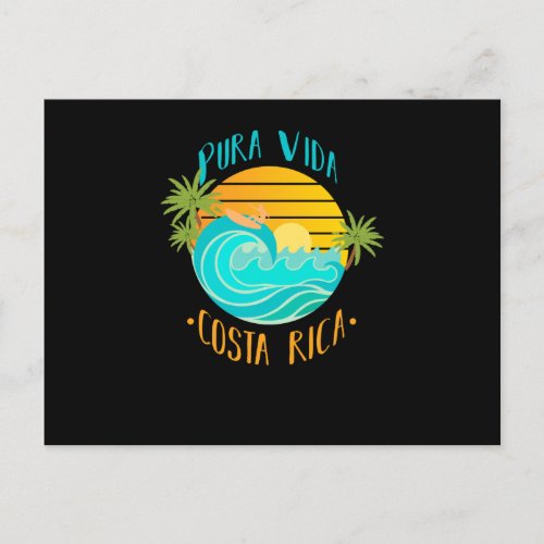 Pura Vida Costa Rica Holiday Postcard