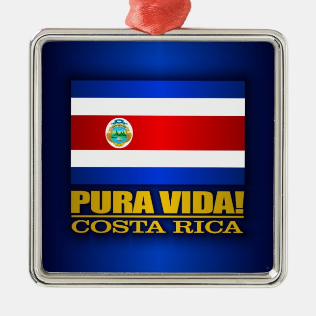 Pura Vida! Costa Rica Metal Ornament (Front)