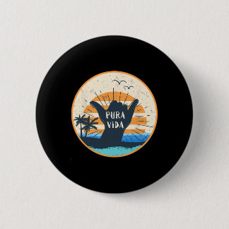 Pura Vida Costa Rica Shaka Sign Surfing Surfer Gif Button