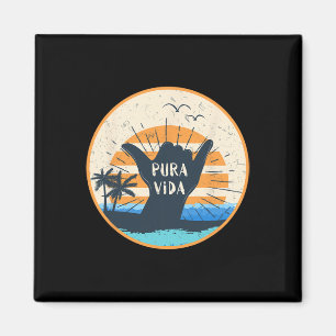 Pura Vida Costa Rica Shaka Sign Surfing Surfer Gif Magnet