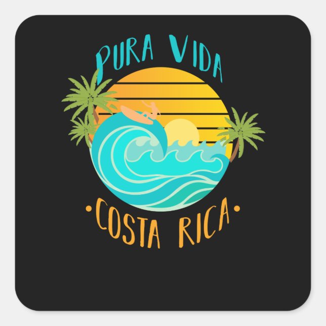 Pura Vida Costa Rica Square Sticker (Front)