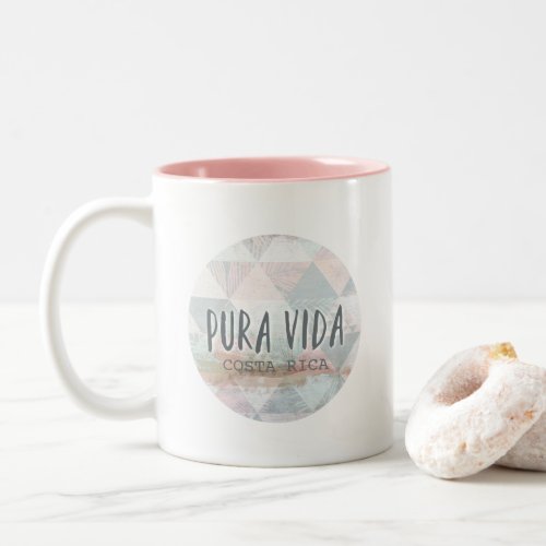 Pura Vida Costa Rica Summer Watercolor Two_Tone Coffee Mug
