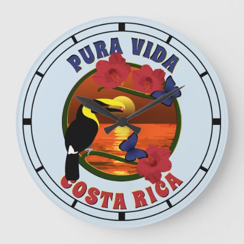 Pura Vida Costa Rica Template Large Clock