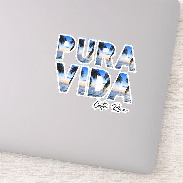 Pura Vida Costa Rica Tropical Beach  Sticker (Detail)