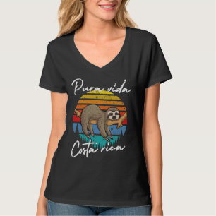 Pura Vida Costa Rica Vintage Cute Sleepy Sloth Fun T-Shirt