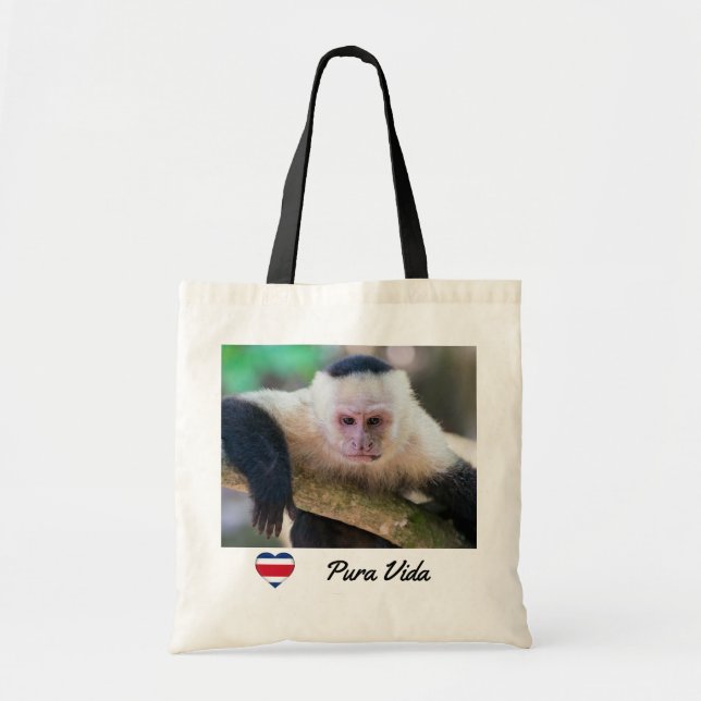 Pura vida for White-faced capuchin monkey Tote Bag (Front)