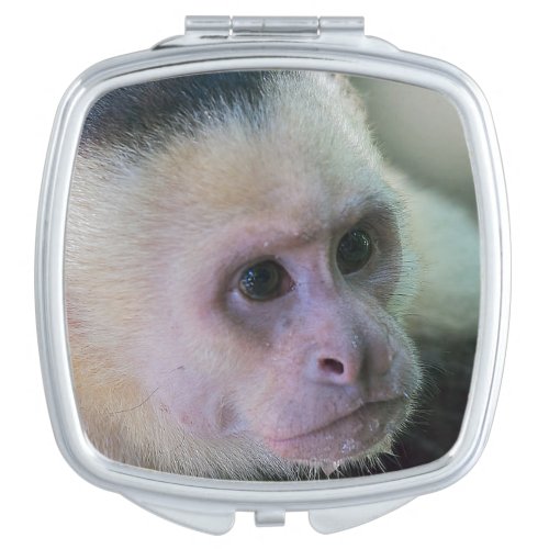 Pura vida for White headed capuchin monkey Compact Mirror