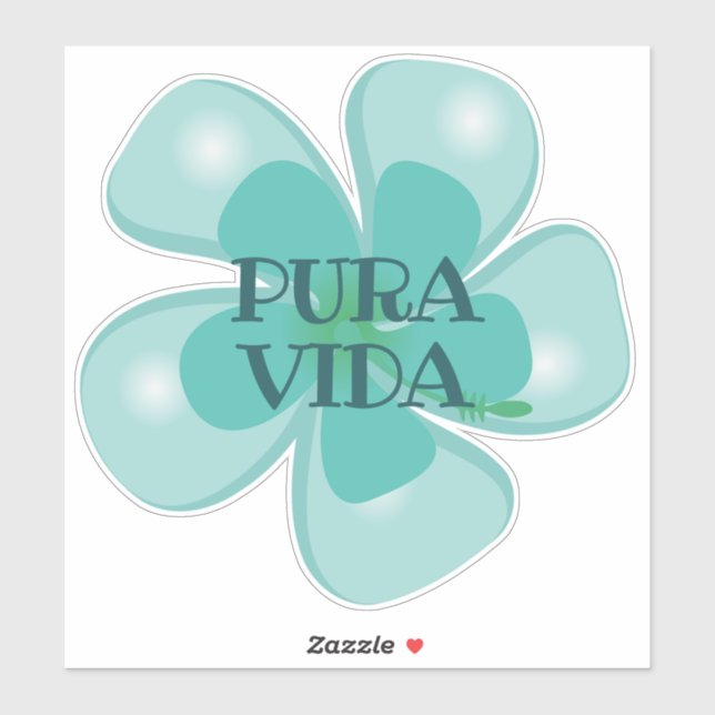 Pura Vida Hibiscus Custom-Cut Vinyl Sticker (Sheet)