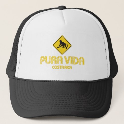 Pura Vida Monkey Crossing Costa Rica Hat