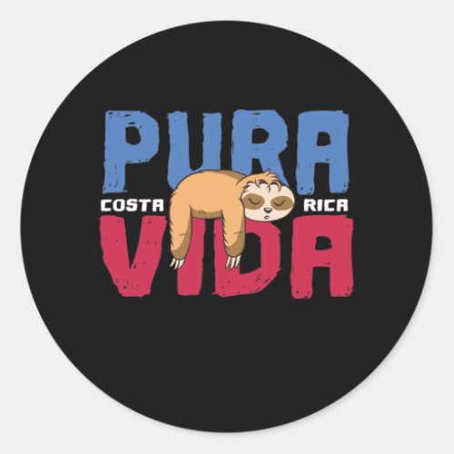 Pura Vida Sloth Classic Round Sticker