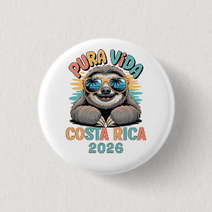 Pura Vida Sloth Lovers Costa Rica Relaxed  Button
