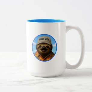 Pura Vida Sloth Two-Tone Coffee Mug